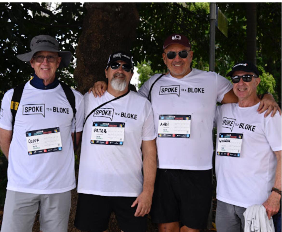 Four Spoke to a Bloke walkers at the Stryde4 Corporate Challenge